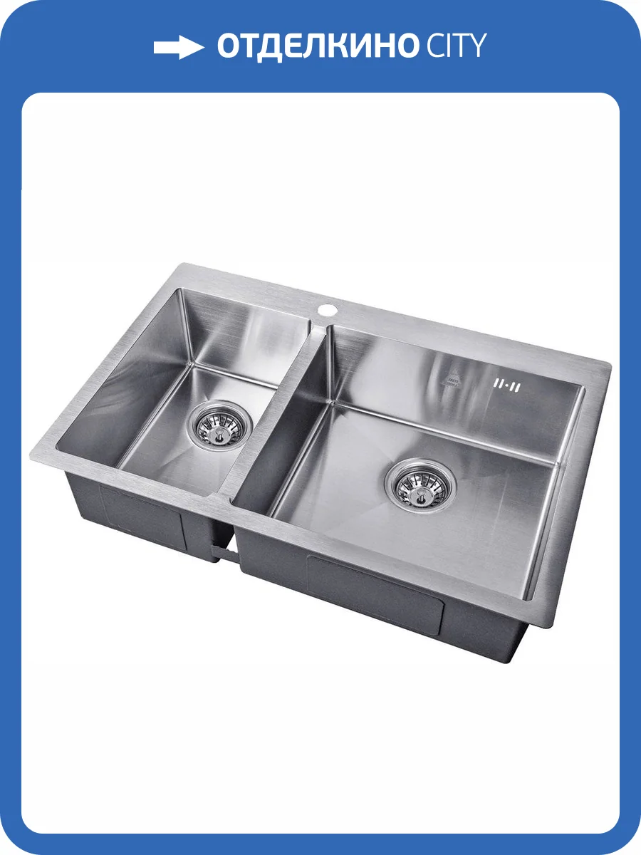 Мойка кухонная ZorG Steel Hammer SH 78-2-51-R сталь фото 3