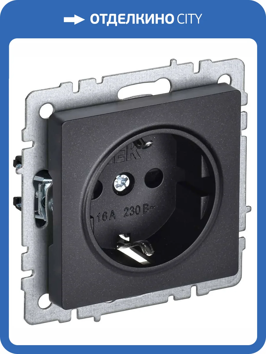Розетка 1-местная с заземлением IEK Brite BR-R11-16-K02 черный фото 9
