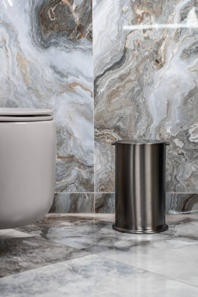 Мусорное ведро Boheme 10916-GM с вращающейся крышкой, Gun Metal фото 2