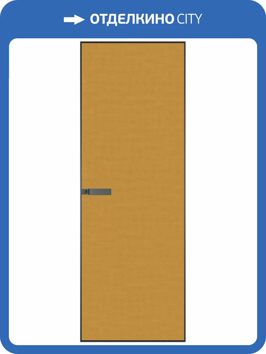 Межкомнатная дверь Profil Doors 1 AGN цвет профиля Серая ночь, алюминиевая панель латунь 700x2000 фото 2