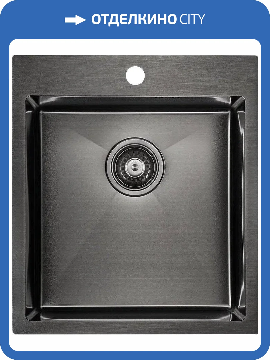 Мойка кухонная Paulmark Favore PM214551-GM вороненая сталь фото 4