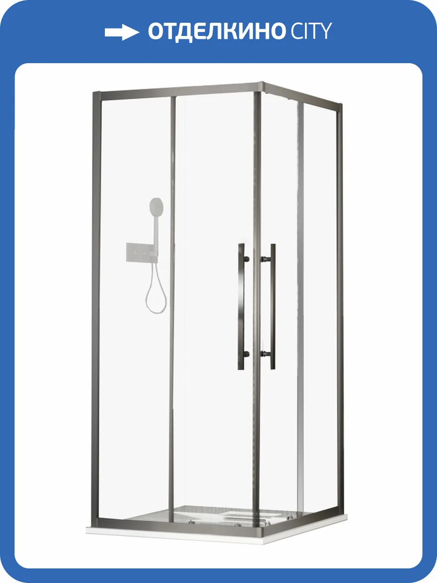 Душевой уголок Esbano ESF-100KV-GM профиль оружейная сталь, стекло прозрачное, 100x100x195 фото 4