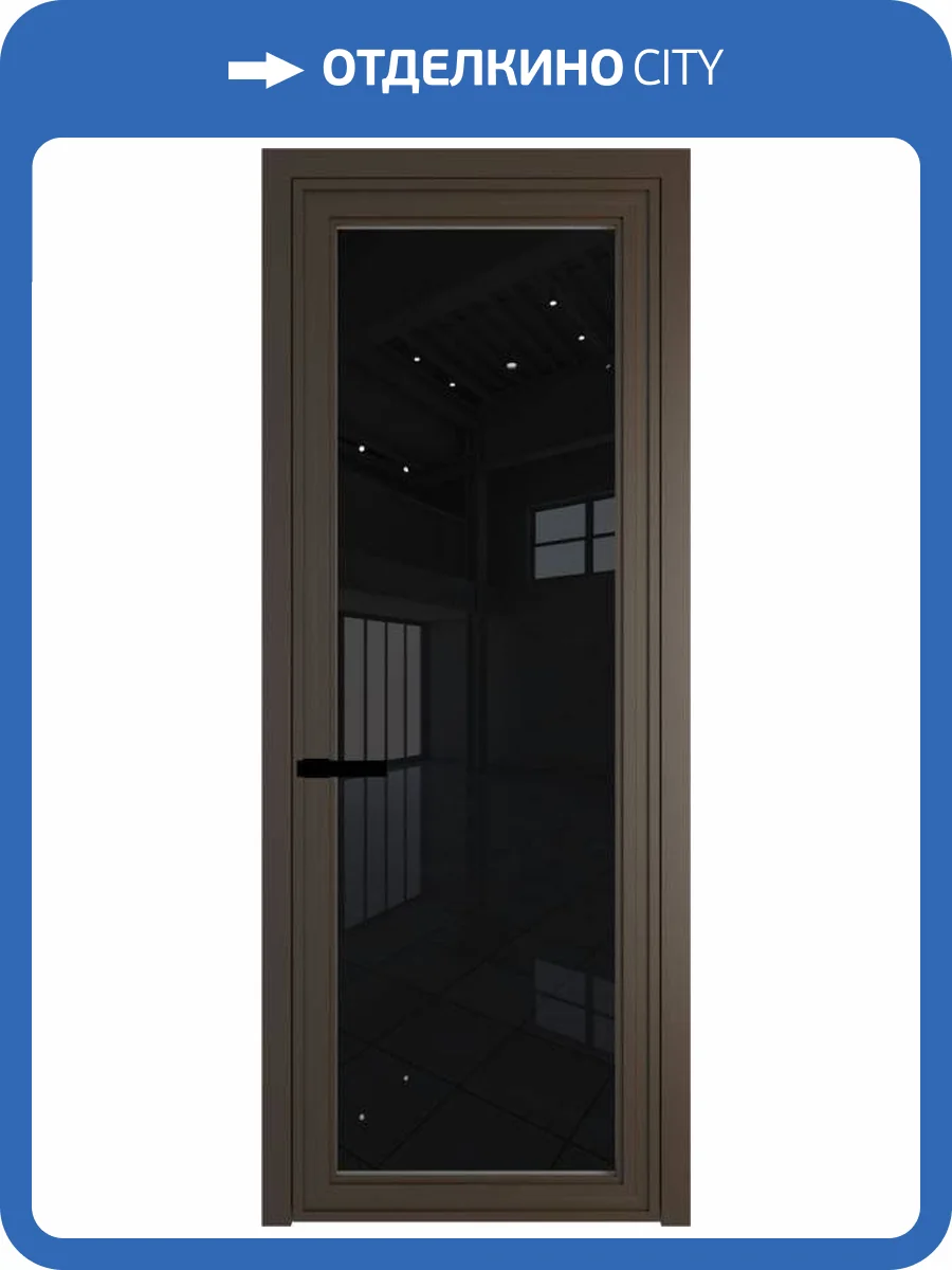 Межкомнатная дверь Profil Doors 1 AGP цвет профиля Деорэ, стекло безопасное 6 мм черный триплекс 600x2000 фото 2