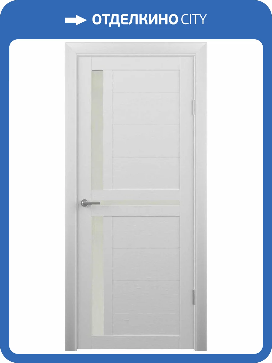 Межкомнатная дверь Albero Кельн остеклённая кедр снежный мателюкс 800x2000 фото 2