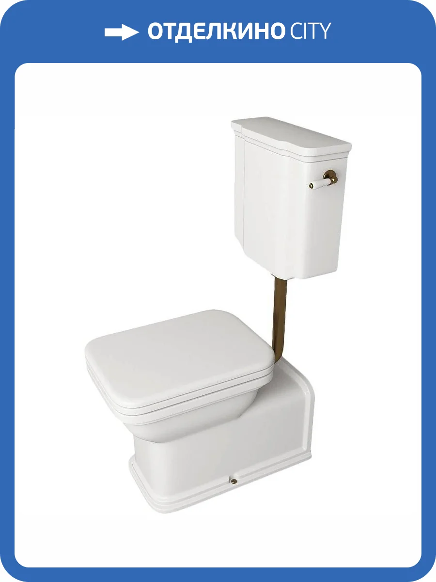 Унитаз Kerasan Waldorf со средним бачком, ручка смыва справа, бронза фото 6