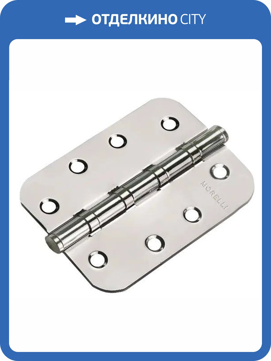 Петля дверная универсальная Morelli MS-C 100X70X2.5-4BB SN с коронкой скругленная, врезная, цвет бел.никель, сталь фото 3