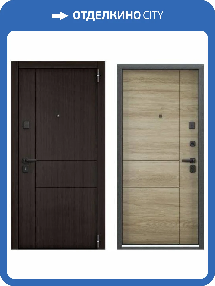 Входная стальная дверь Torex DELTA PRO PP 3920819 ПВХ Лиственница темная/ПВХ Дуб Песок Горизонт 2000x880 фото 2