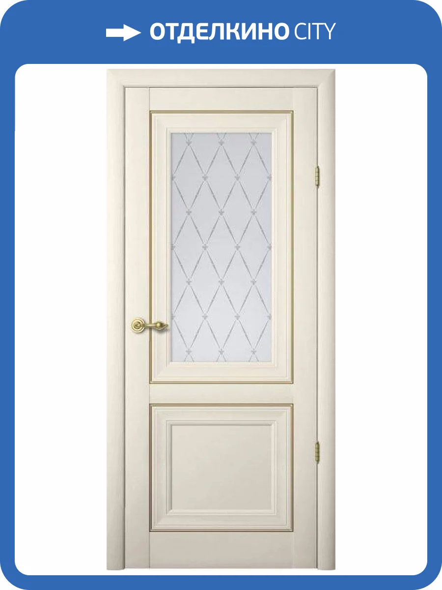 Межкомнатная дверь Verda Прадо, остеклённая, ваниль 700x2000 фото 2
