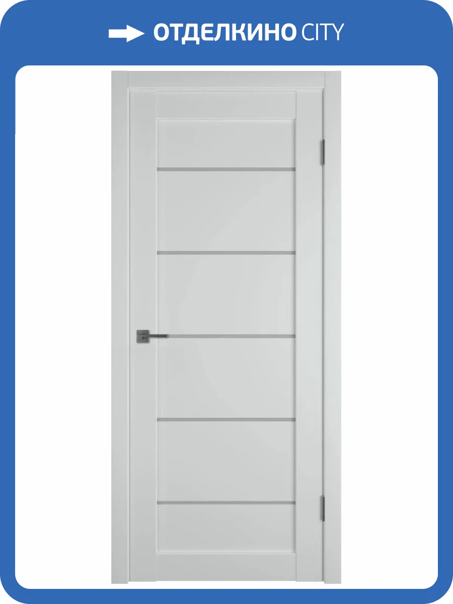 Межкомнатная дверь Владимирская Фабрика Дверей Emalex 27 Emalex Steel стекло White Cloud 600x2000 фото 2