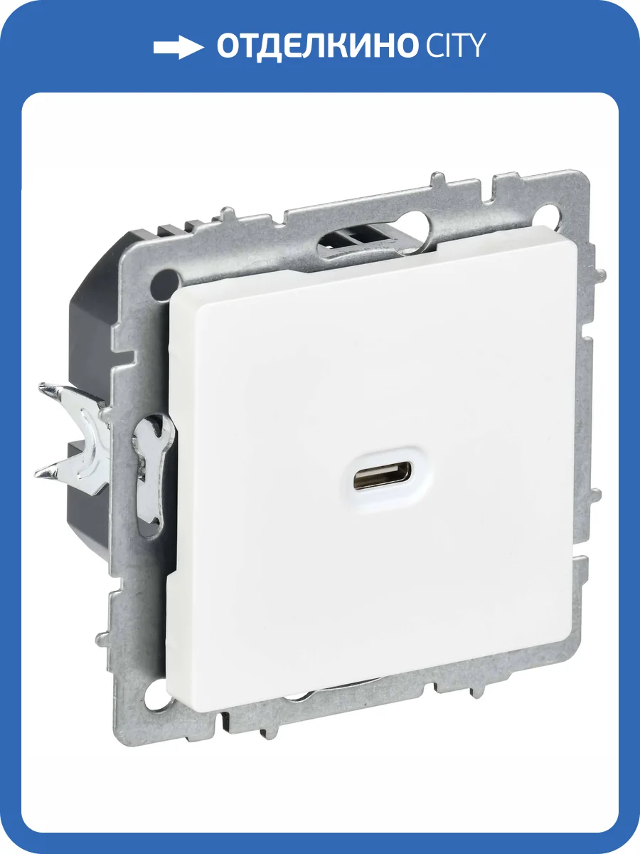 Розетка USB type C IEK Brite BR-U13-065-K91 арктический белый фото 6