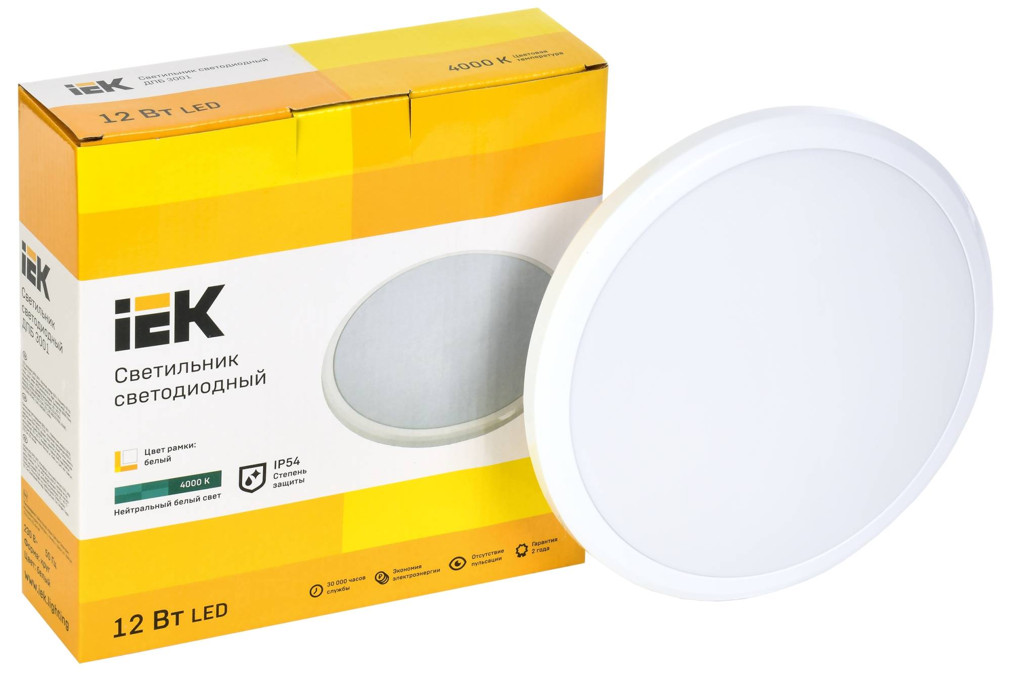 Настенно-потолочный светодиодный светильник IEK ДПБ 3001 LDPB0-3001-12-4000-K01 фото 3