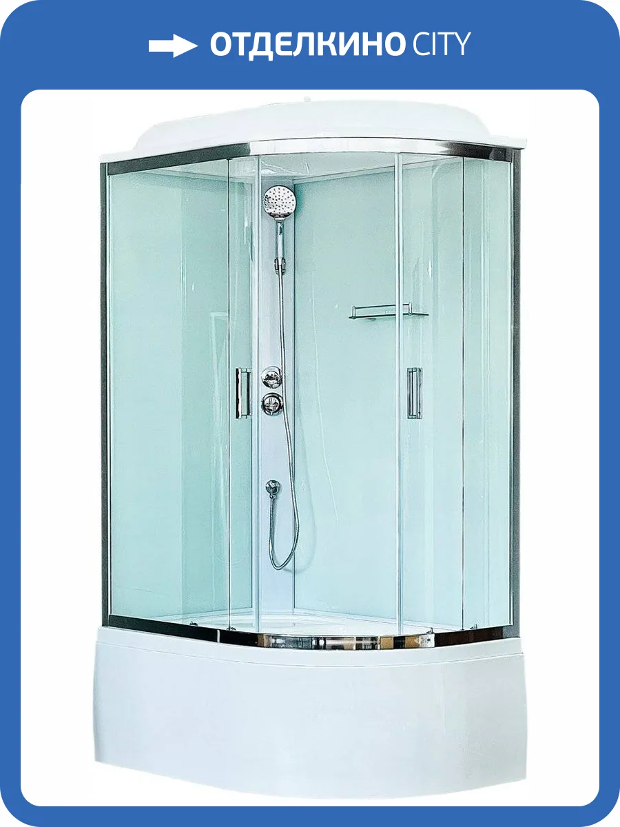 Душевая кабина Royal Bath BK RB8120BK5-WT-CH-L с высоким поддоном, с сиденьем фото 5