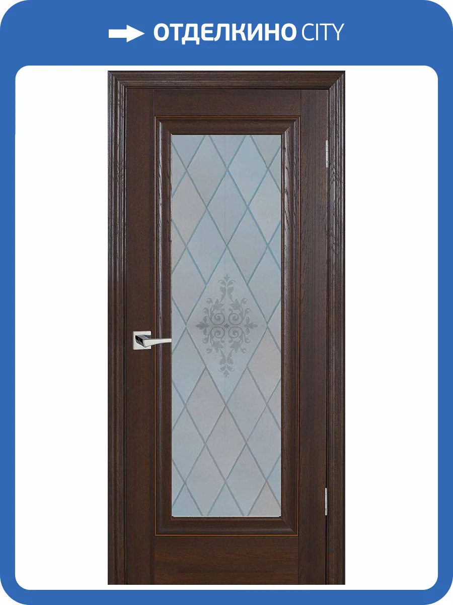 Межкомнатная дверь Profilo Porte экошпон PSB-25, остеклённая, дуб оксфорд темный 600x2000 фото 2