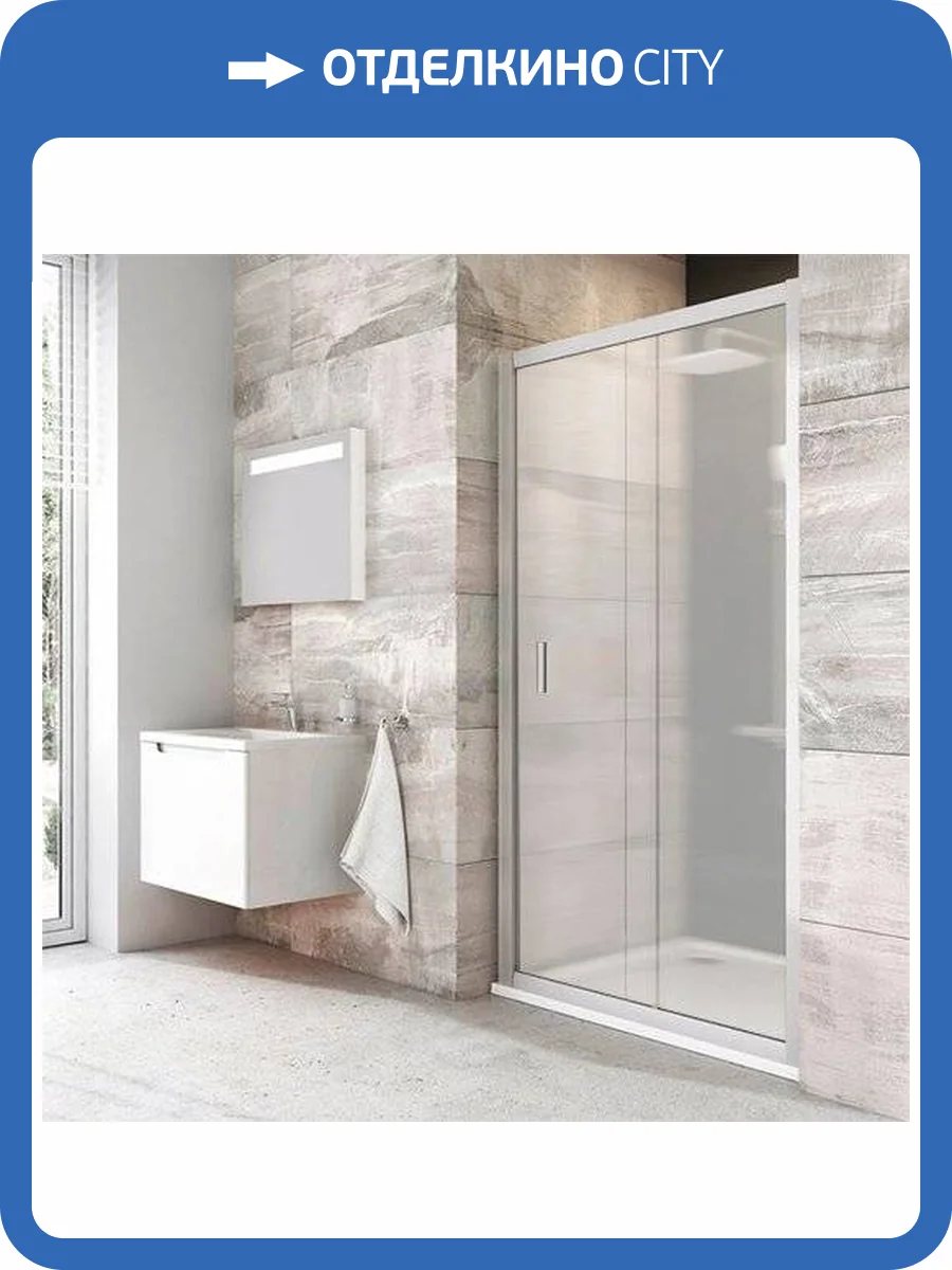 Душевая дверь в нишу Ravak BLDP2-100 Grape, профиль сатин фото 6