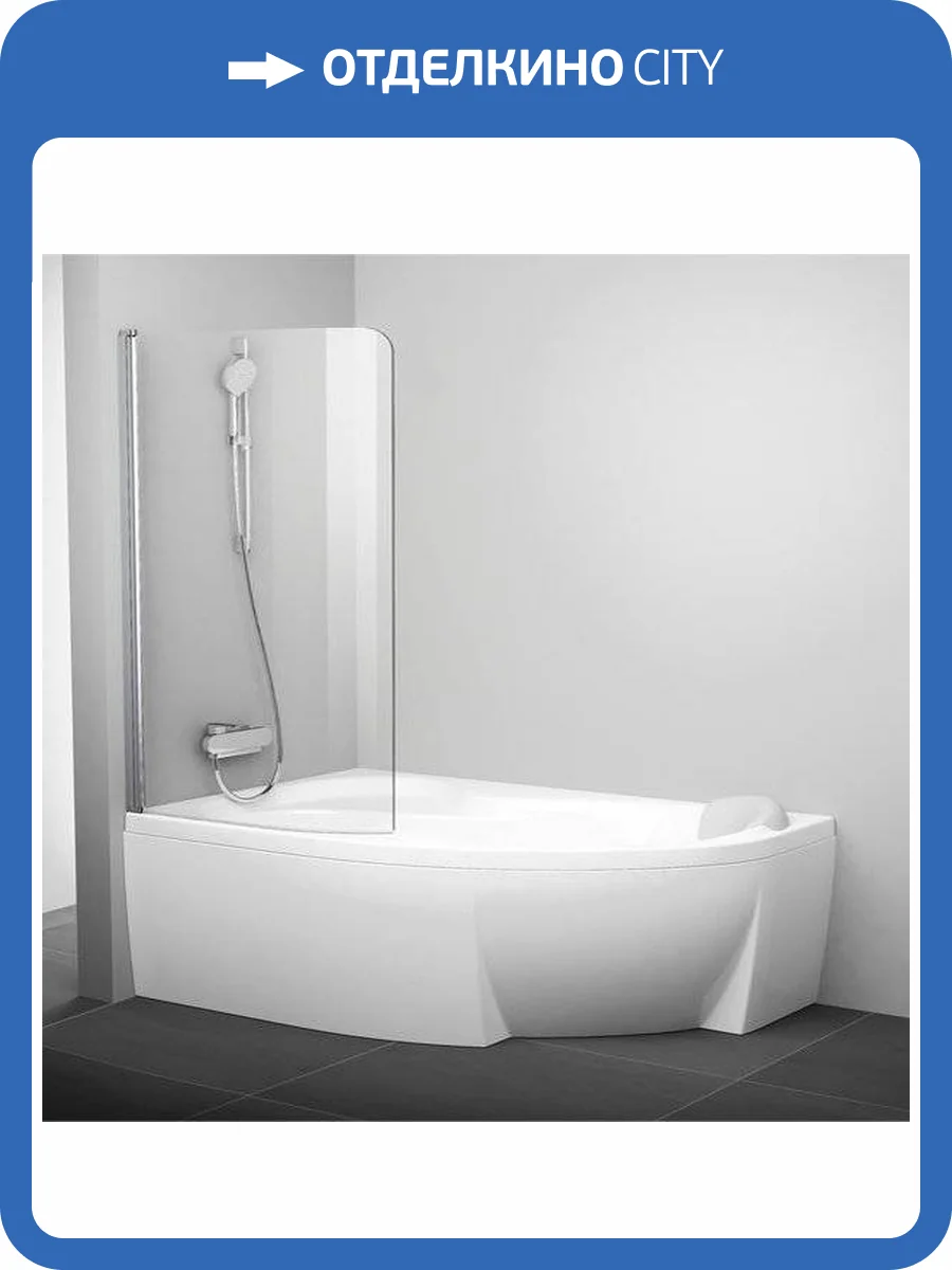 Шторка на ванну Ravak Rosa CVSK1 160/170 L Transparent, профиль блестящий фото 5