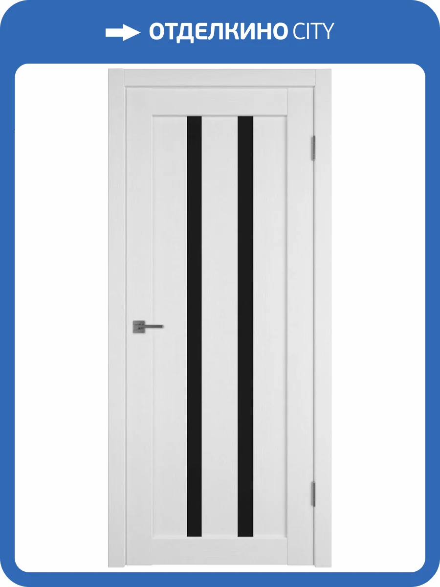 Межкомнатная дверь Владимирская Фабрика Дверей Atum 2 Snow стекло Black Gloss 800x2000 фото 2