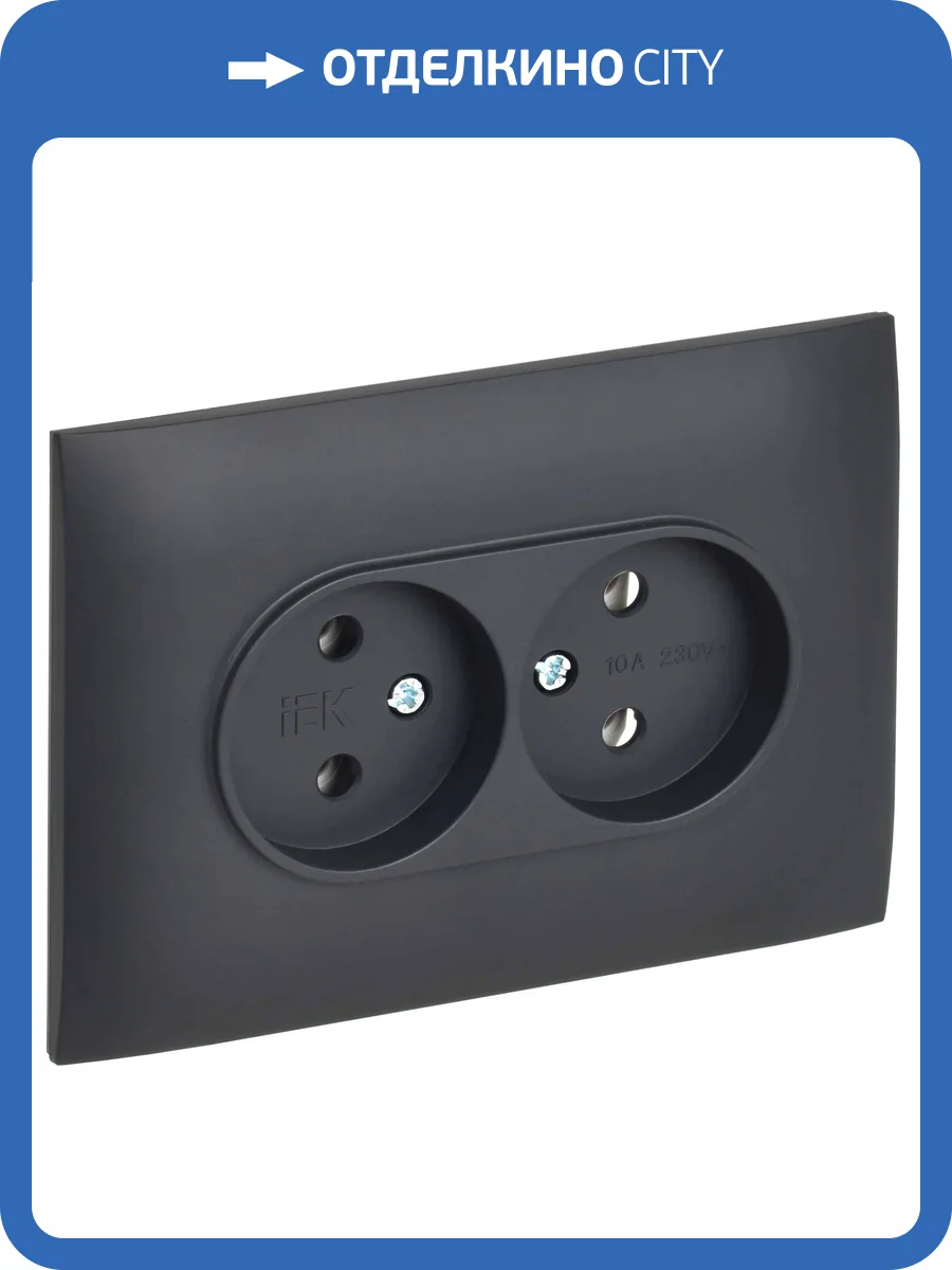 Розетка 2-местная IEK Skandy SK-R20-10-K48-F титан фото 7