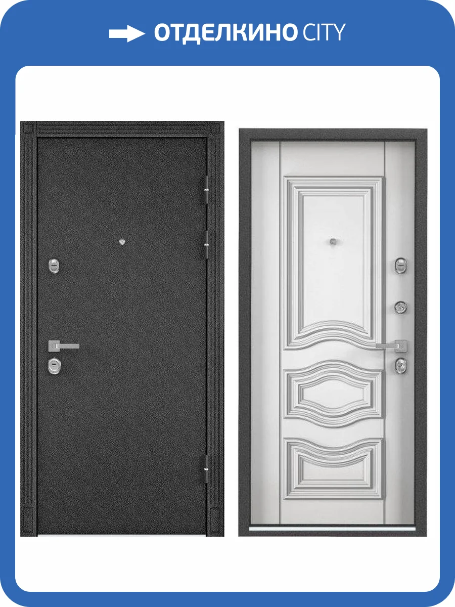Входная стальная дверь Torex PROFESSOR-4+ 02 MP 10148 Черный шелк/Белый (арт. КТ Белый) 2000x880 фото 2