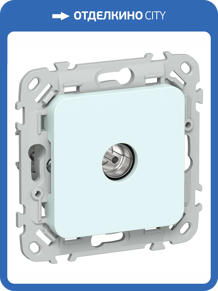 ТВ-розетка проходная тип M IEK Flite FI-A13-P-K94 холодный лед фото 2