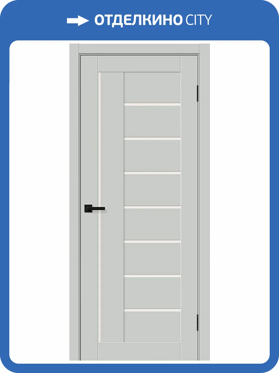 Межкомнатная дверь Bravo Браво-29 полотно Grey Silk, стекло Magic Fog 600x1900 фото 2