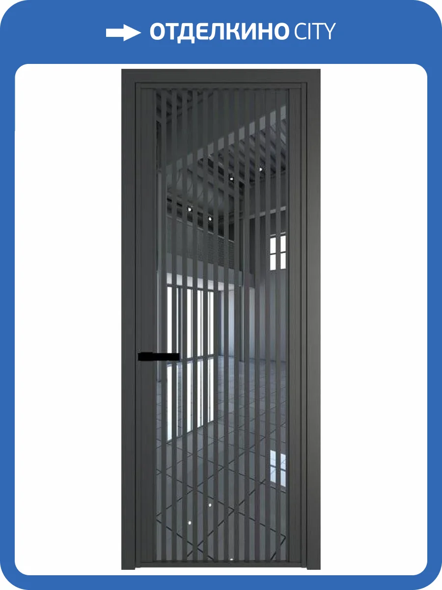 Межкомнатная дверь Profil Doors 3 AGP цвет профиля Серая ночь, стекло безопасное 6 мм зеркало 800x2000 фото 2