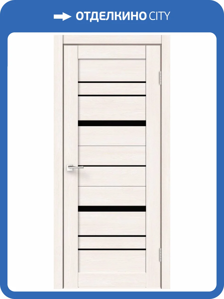 Дверное полотно Eco Flex VellDoris CITY 2 VD1040017 Лакобель черное Дуб Бьянко 600x2000 фото 2