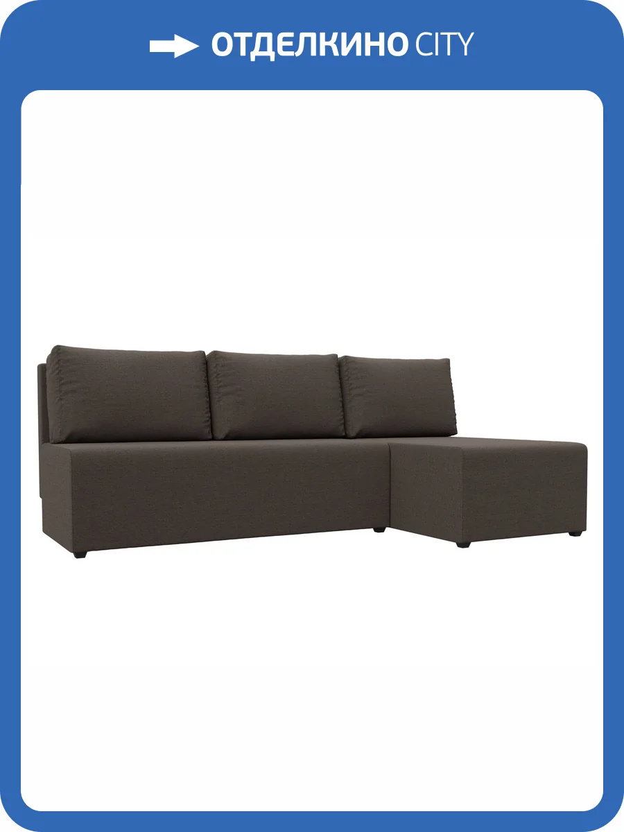 Диван угловой Лига Диванов Поло 124819 амур коричневый, правый угол фото 9