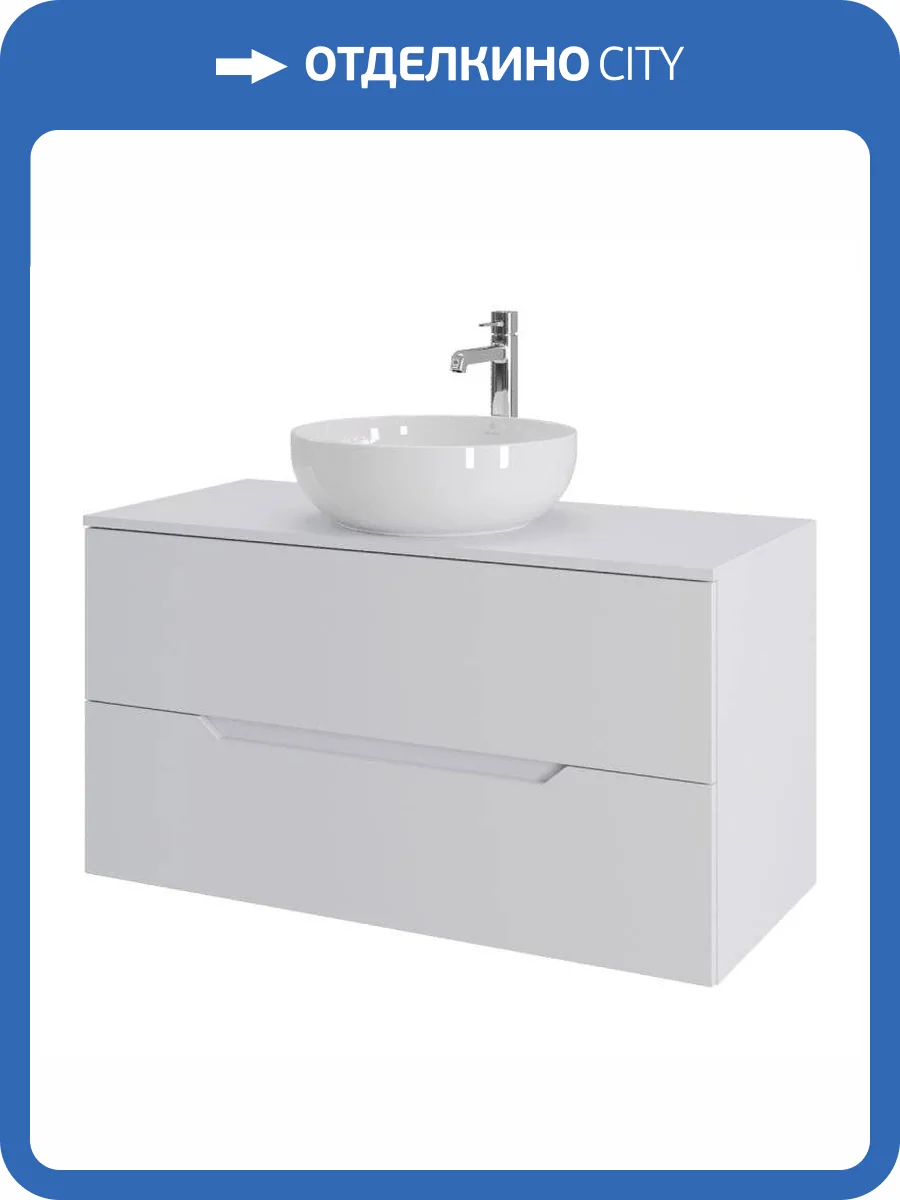 Тумба с раковиной Orange Лайн Li-100TuwMDF+B07-420W белая матовая, 100 см фото 8