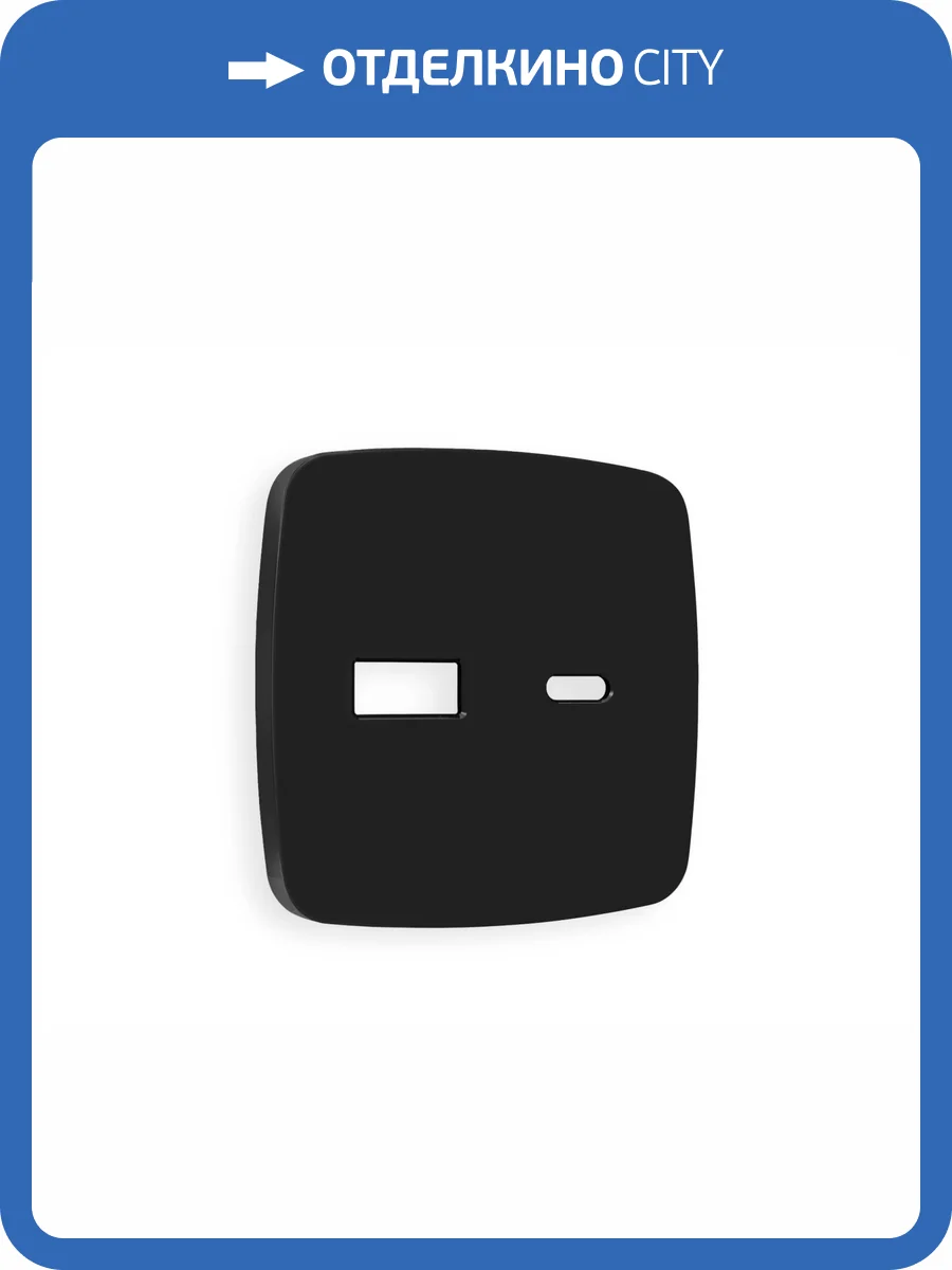 Лицевая панель для розетки 2USB A+C Ambrella Volt Omega OP8110 черный матовый фото 3