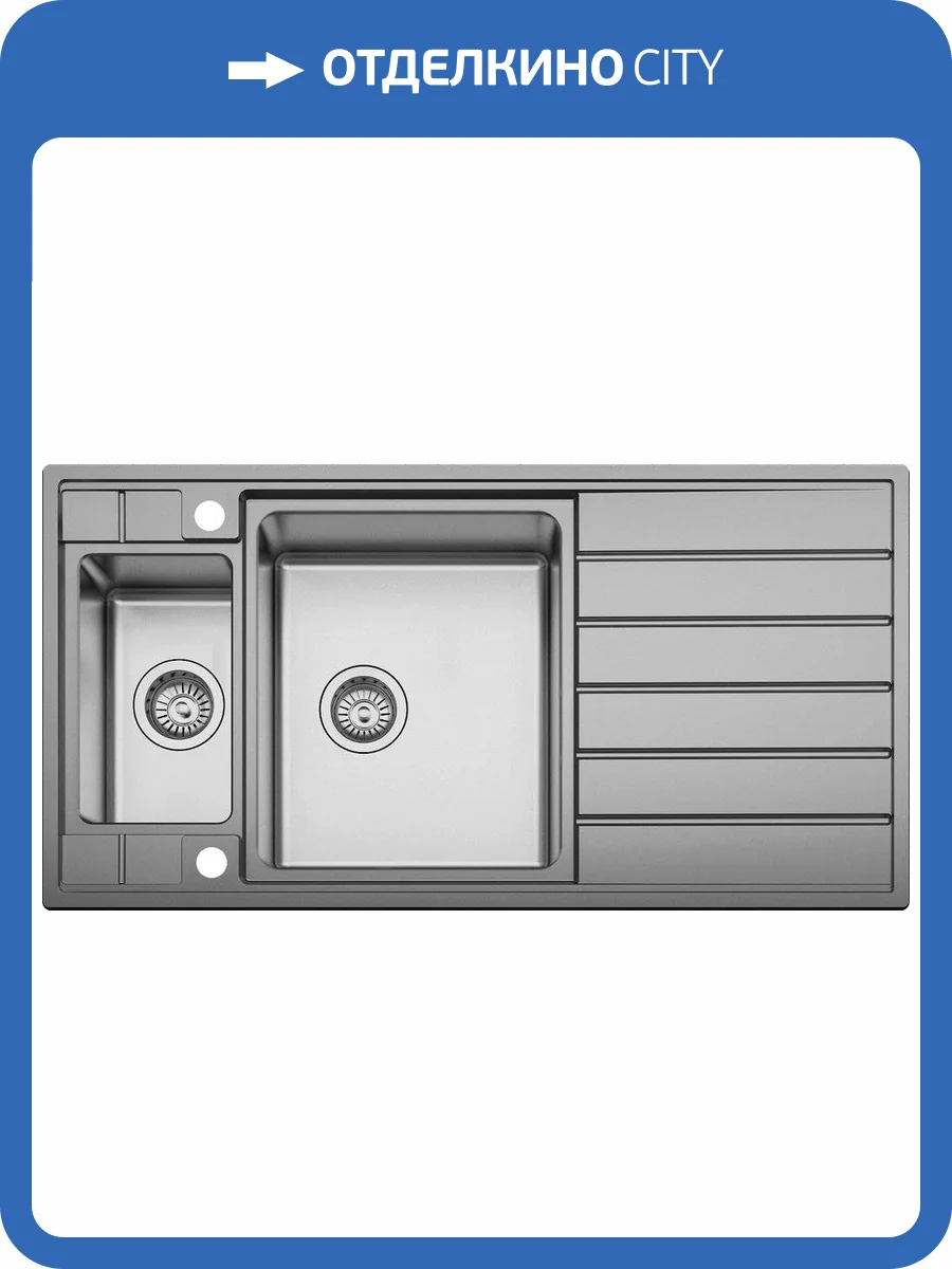 Мойка кухонная Seaman Eco Roma SMR-9750B2 с клапан-автоматом фото 3