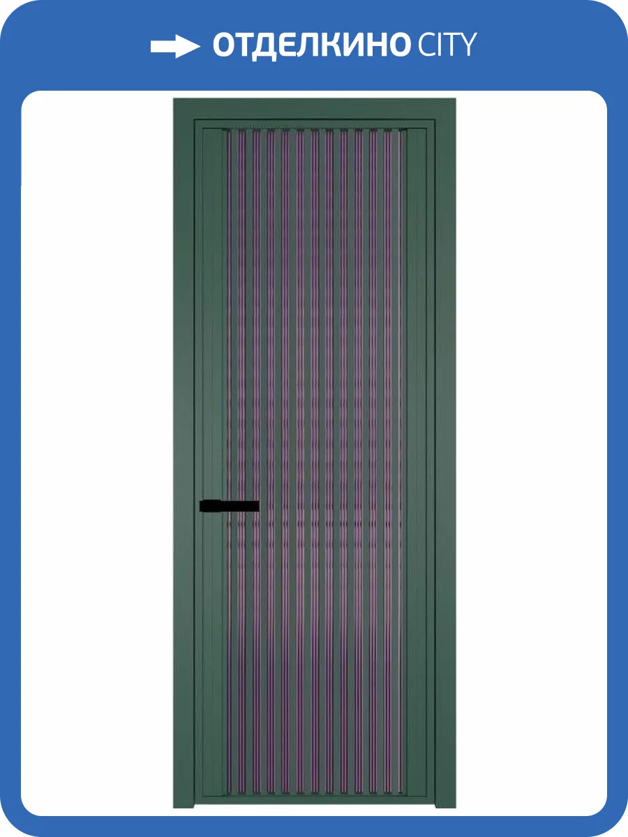 Межкомнатная дверь Profil Doors 3 AGP цвет профиля Зеленый воск, стекло безопасное 6 мм мору фиолетовое 700x2000 фото 2