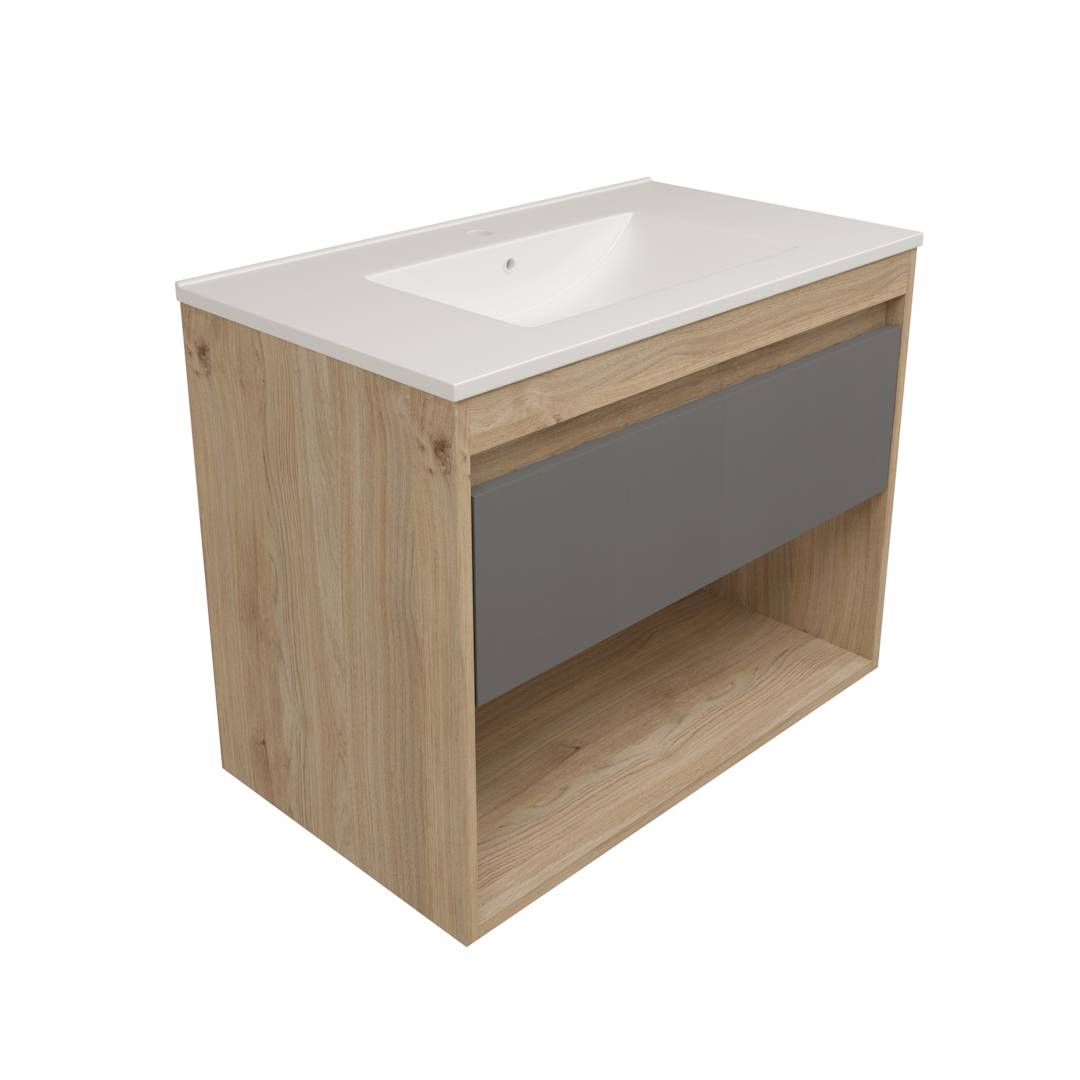 Тумба под раковину Watersense Nancy W00890 дуб, 80 см фото 3