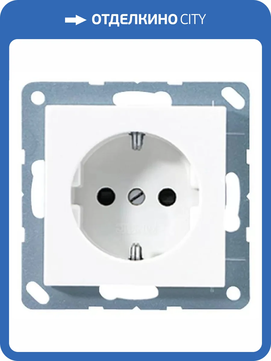 Розетка с заземлением Jung ECO Profi EP1420WW  Белый фото 2