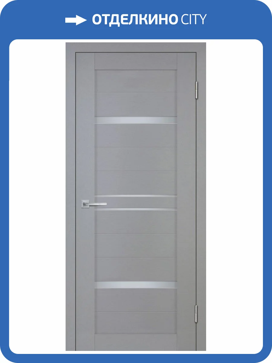 Межкомнатная дверь Деко 18 нанотекс, остеклённая, серый тик 700x2000 фото 2