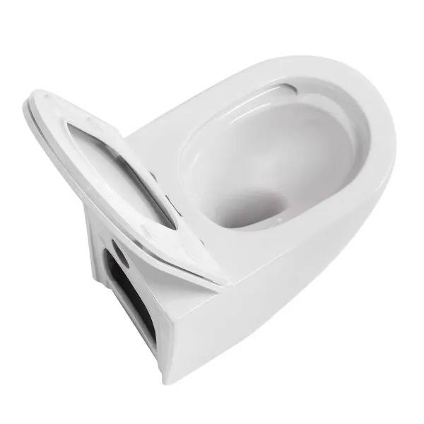 Унитаз приставной Abber Bequem AC1111T безободковый, с крышкой-сиденьем микролифт, белый фото 11