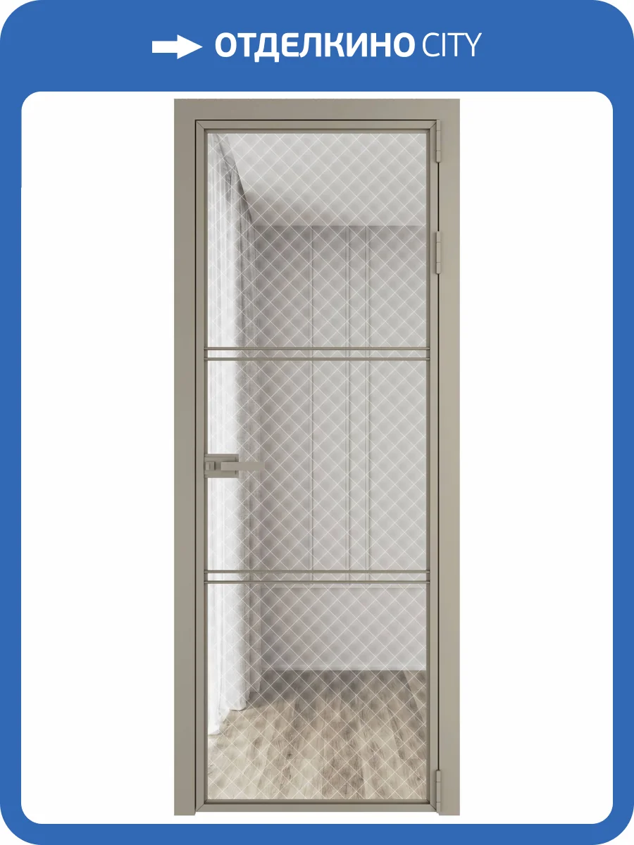 Межкомнатная дверь Profil Doors 3 AX цвет профиля Никель матовый, стекло безопасное 6 мм ромб белый 600x2000 фото 2