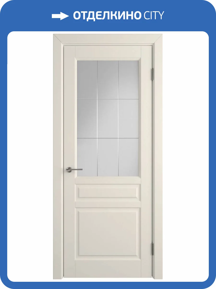Межкомнатная дверь Владимирская Фабрика Дверей Stockholm Ivory стекло Crystal Cloud 600x2000 фото 2