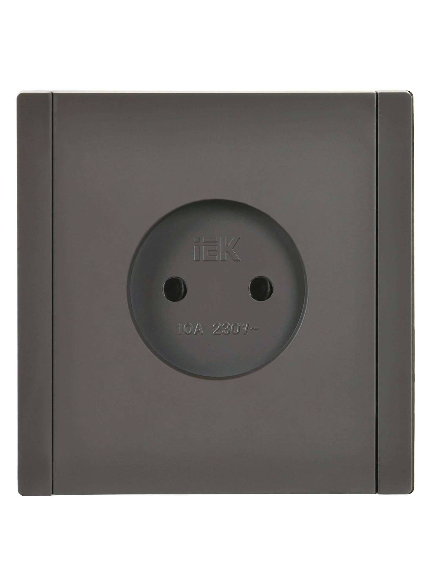Розетка 1-местная с защитными шторками IEK Forte&Piano FP-R13-10-K03 серый фото 3