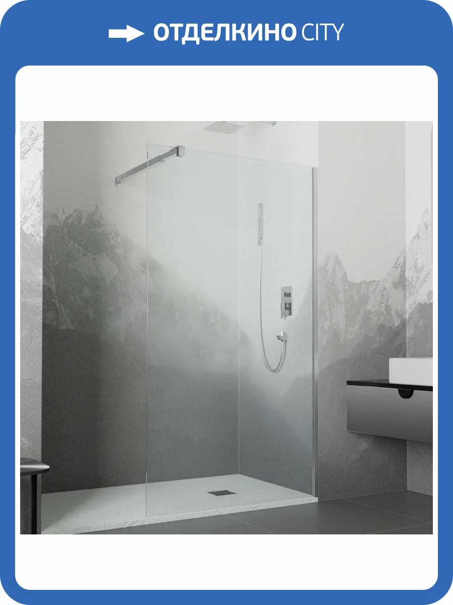 Душевая перегородка RGW WA-001 100x195, стекло прозрачное фото 4