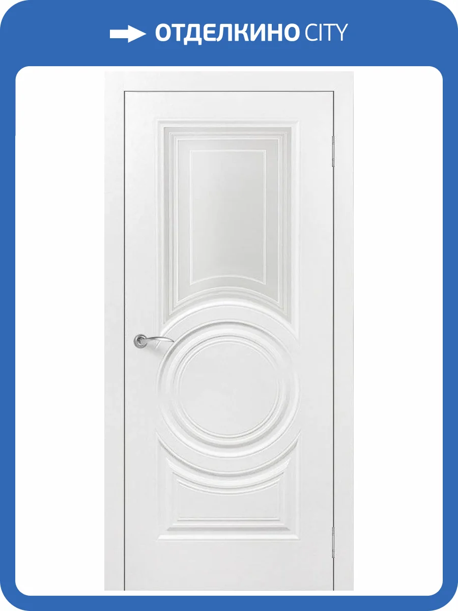 Межкомнатная дверь Verda эмаль Роял 4, остекленная, белый 800x2000 фото 2