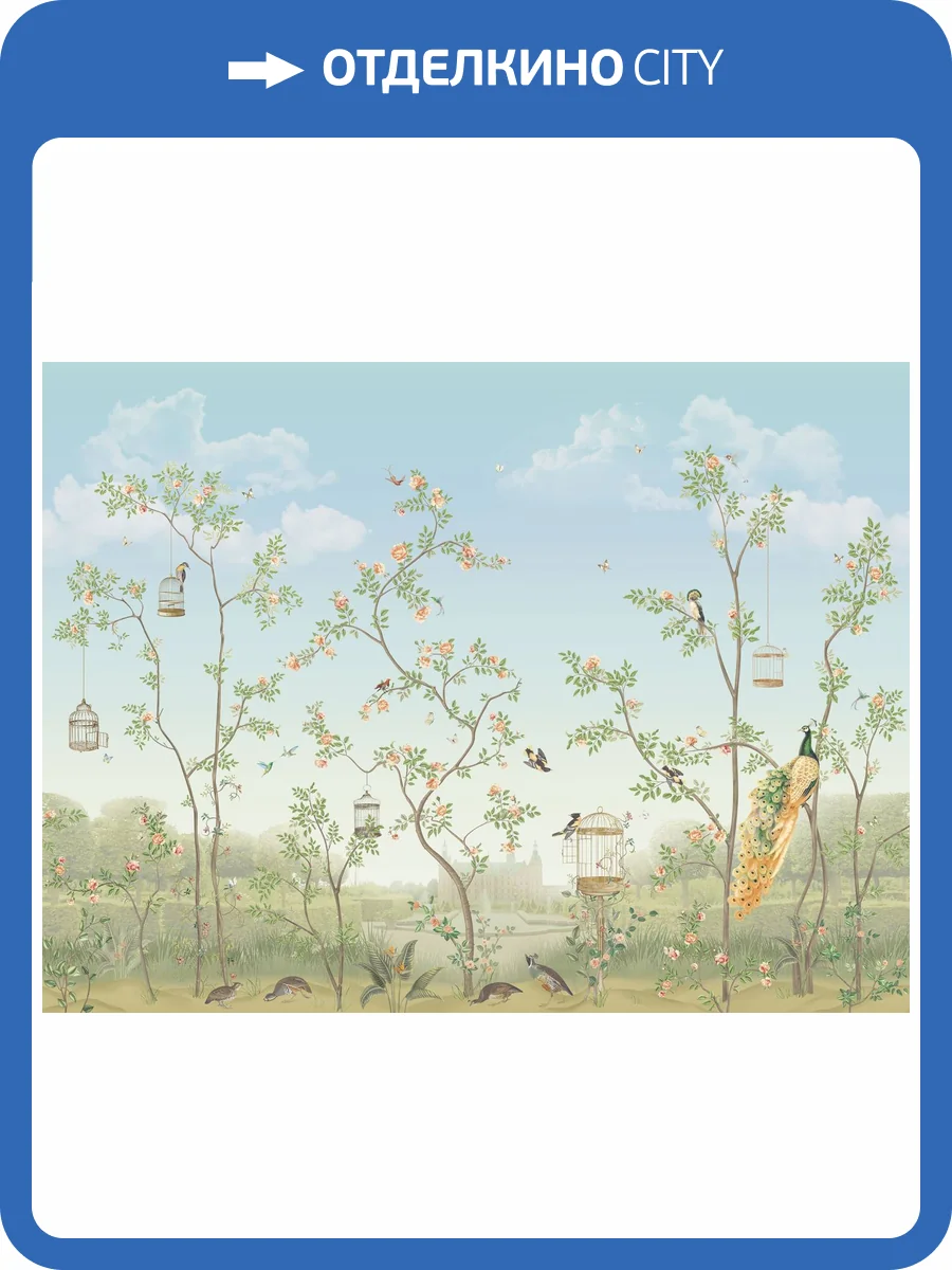Бесшовные Eco обои Ortograf Chinoiserie 33955 Park in bloom Ворс ОЕ фото 2