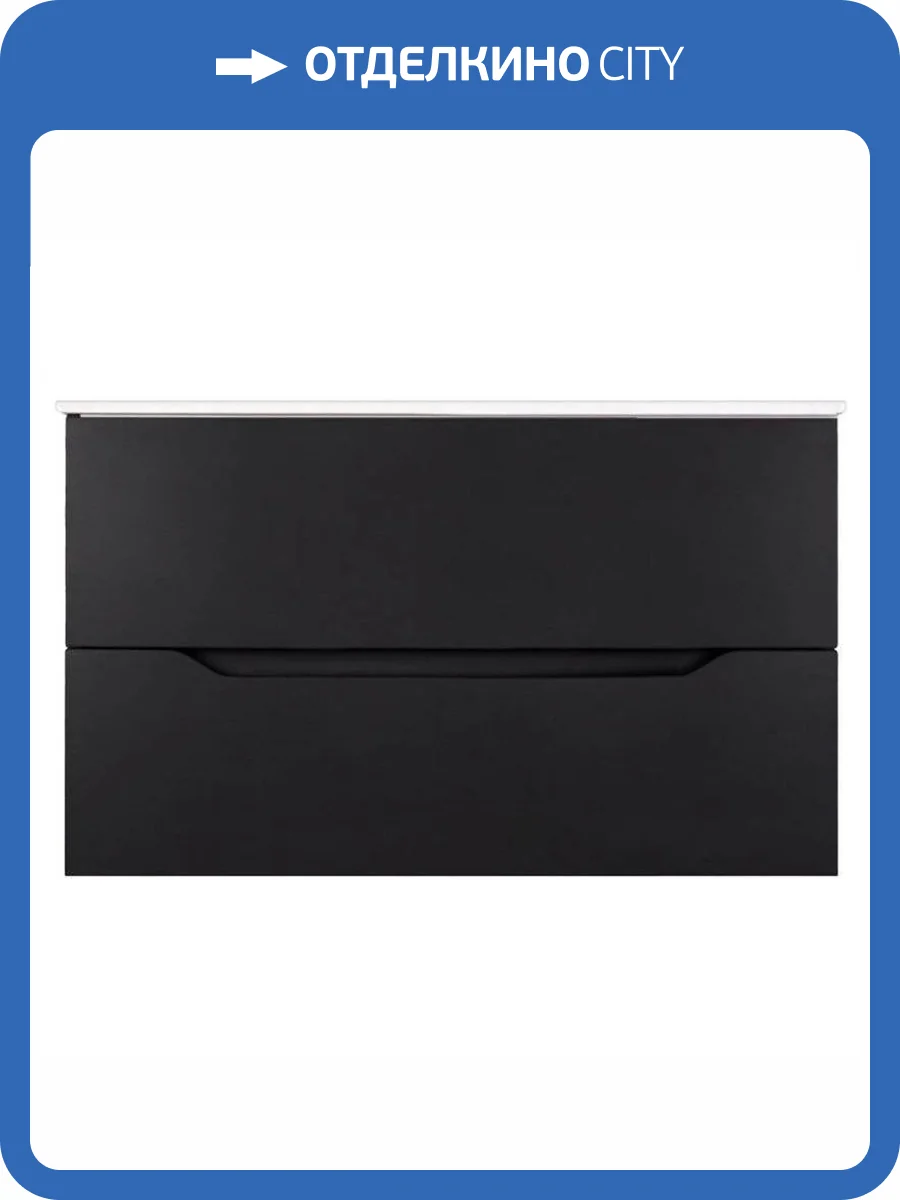 Тумба с раковиной Orange Лайн Li-100Tub+Ra подвесная, черный матовый фото 8