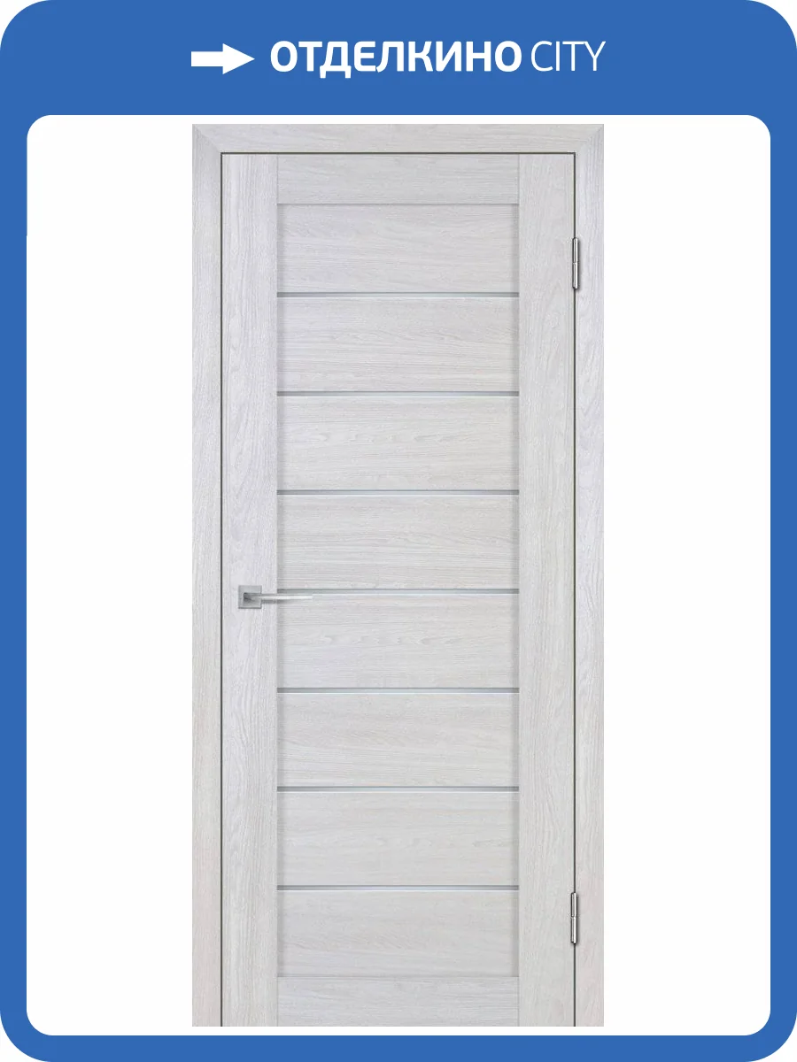 Межкомнатная дверь Лайт 08 3D, остеклённая, арктик 600x2000 фото 2