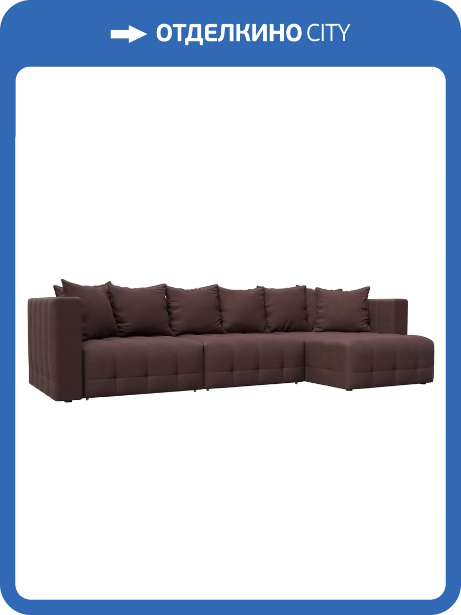 Диван угловой Лига Диванов Лига-052 НПБ Лонг 128836 JOLY 09 бордовый, угол универсальный фото 10