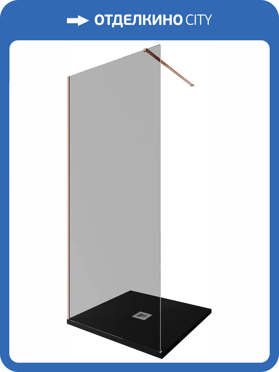 Душевая перегородка Allen Brau Infinity 3.21012.60.T профиль медь браш, стекло тонированное, 90x200 фото 5