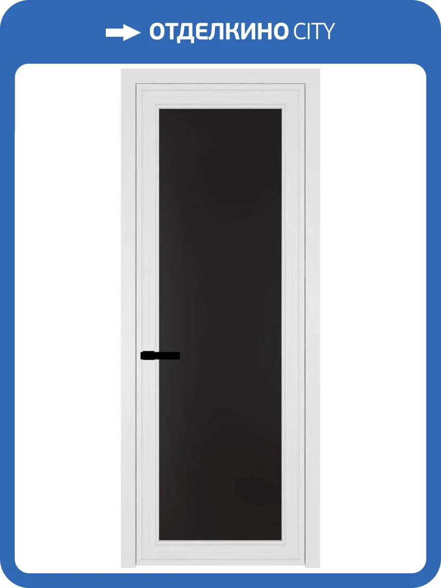 Межкомнатная дверь Profil Doors 1 AGP цвет профиля Вайт, стекло безопасное 6 мм монохром черный 800x2000 фото 2