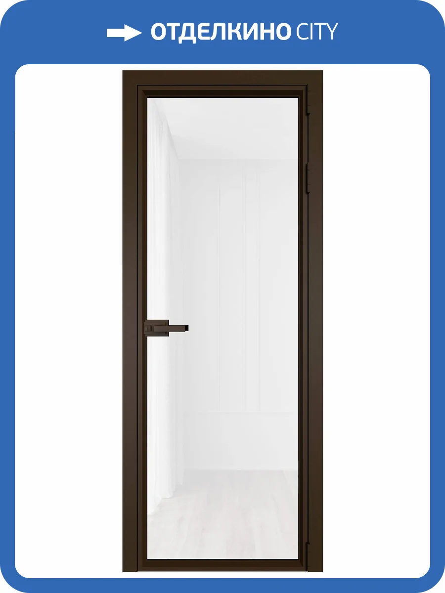 Межкомнатная дверь Profil Doors 1 AV цвет профиля Деорэ, стекло безопасное 6 мм белый триплекс 800x2000 фото 2