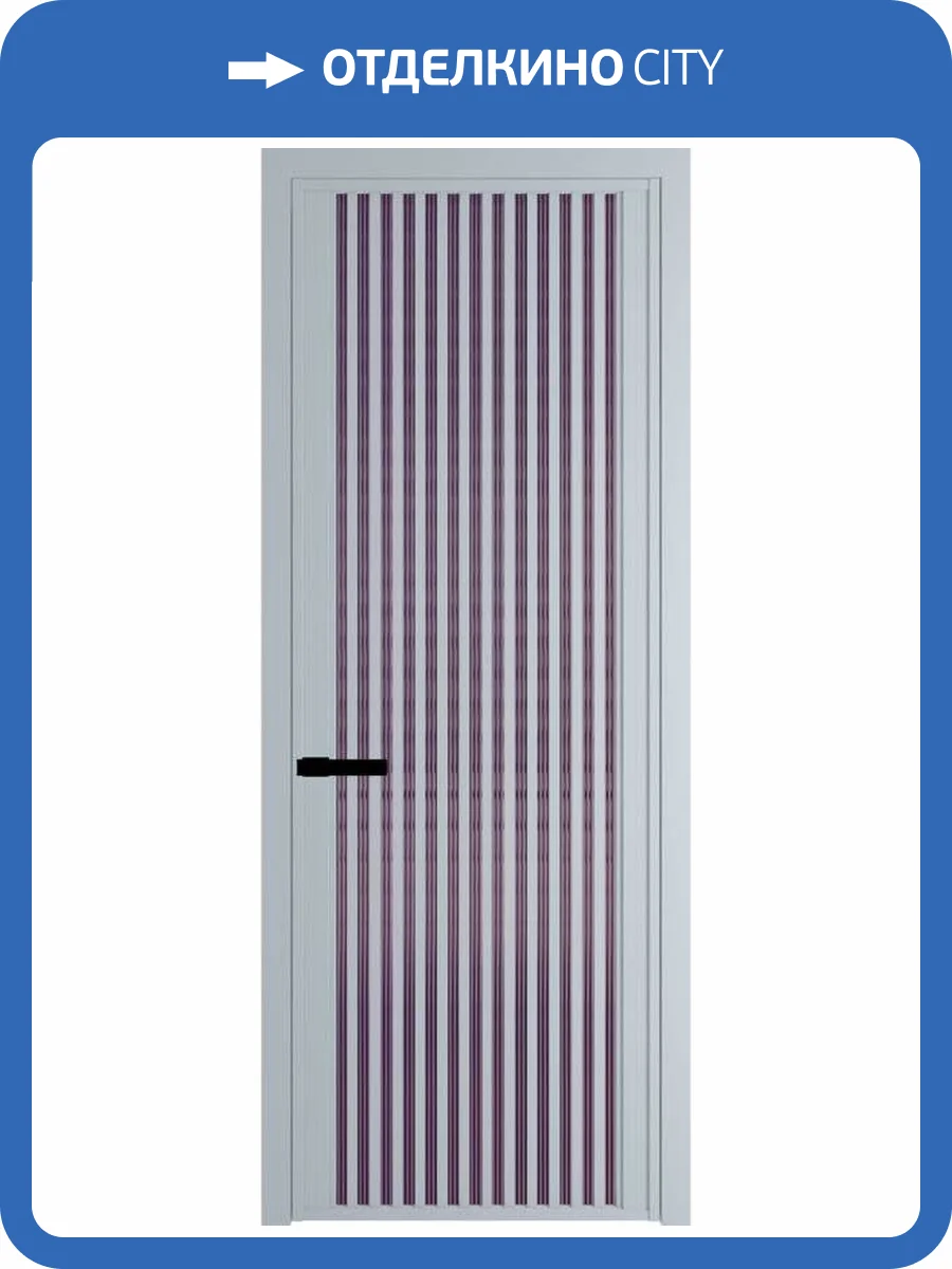 Межкомнатная дверь Profil Doors 3 AGP цвет профиля Серебро, стекло безопасное 6 мм мору фиолетовое 800x2000 фото 2