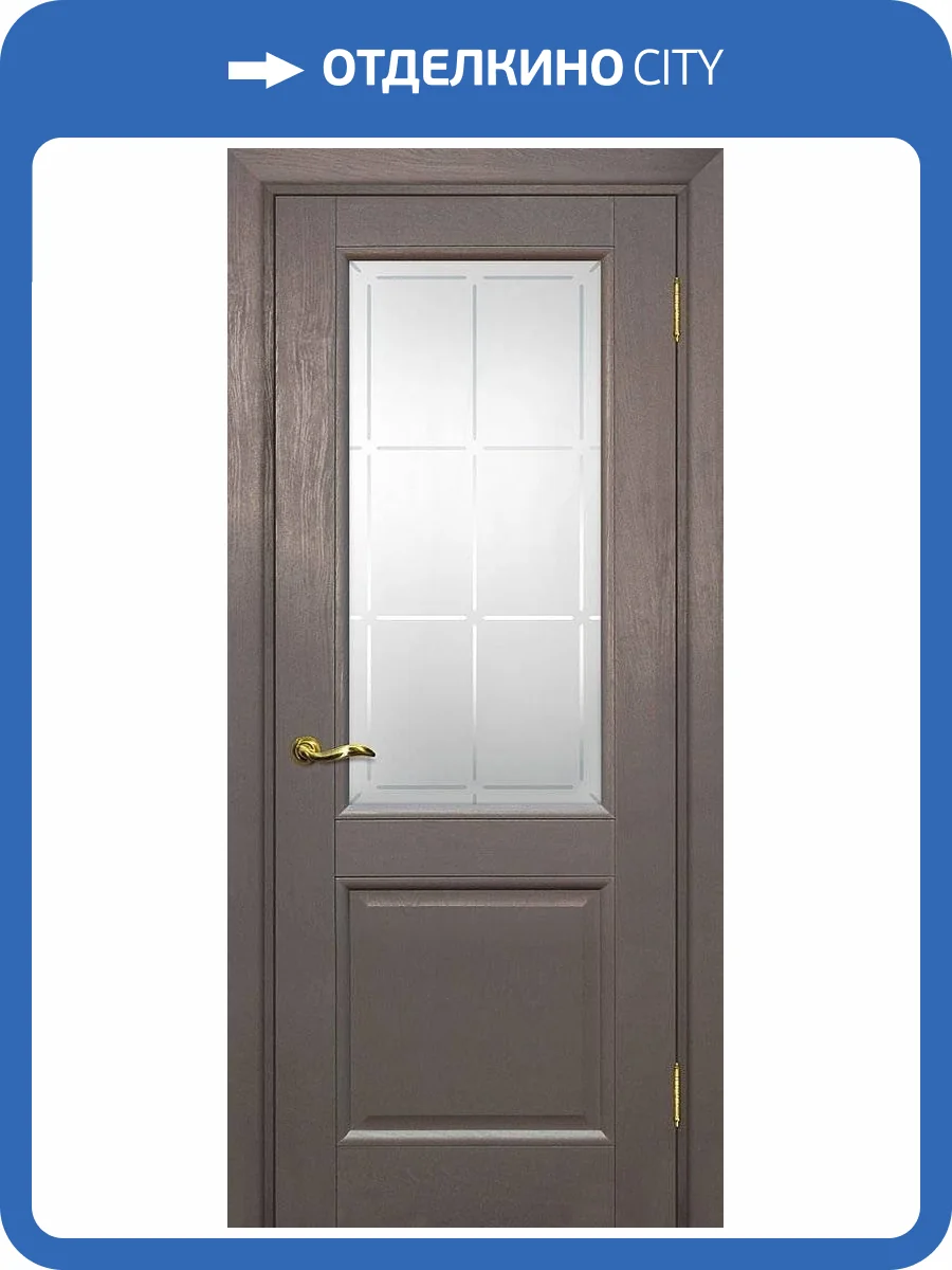 Межкомнатная дверь Profilo Porte экошпон PSU-27, остекленная, каменное дерево 900x2000 фото 2