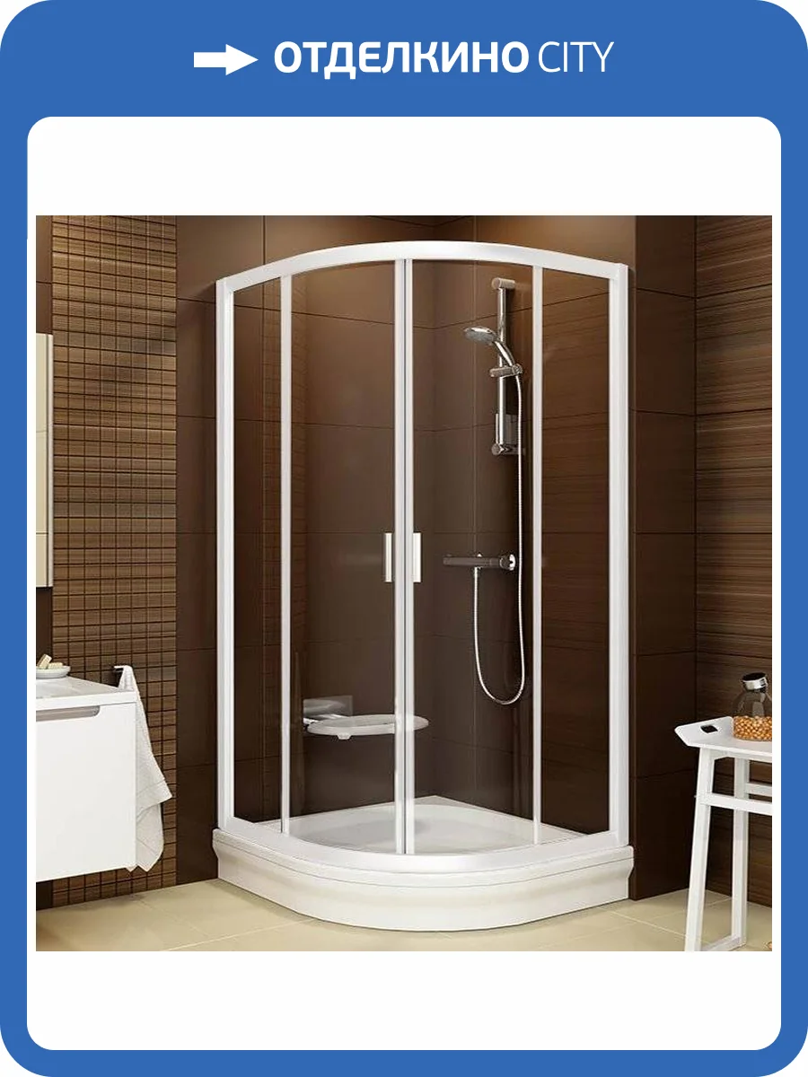 Душевой уголок Ravak BLCP4-90 Transparent, профиль белый фото 6